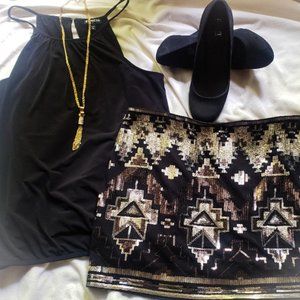 Express sequin print skirt